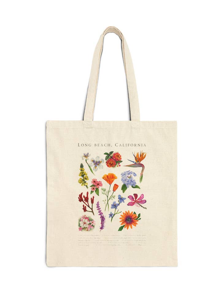 Borsa Long Beach Wildflowers – Arte Floreale della California per la vendita all'ingrosso da parte di Art by Emma Lian