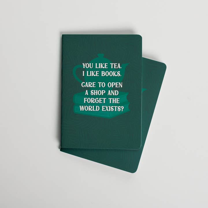 Tea and Books Pocket Journal | Tomes & Tea for wholesale by Kingdom of Threads