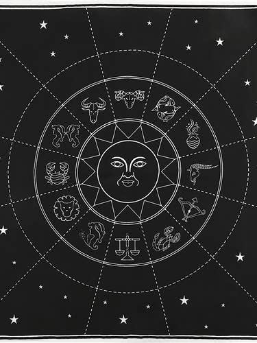 Zodiac Crystal Grid Altar Cloth AC779 for wholesale by Starlinks Gifts