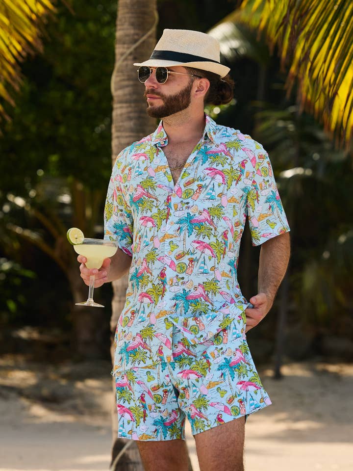 Margaritaville by Kenny Flowers - Welcome to Margaritaville - Ocean Blue - Swim Trunks for wholesale on Faire1