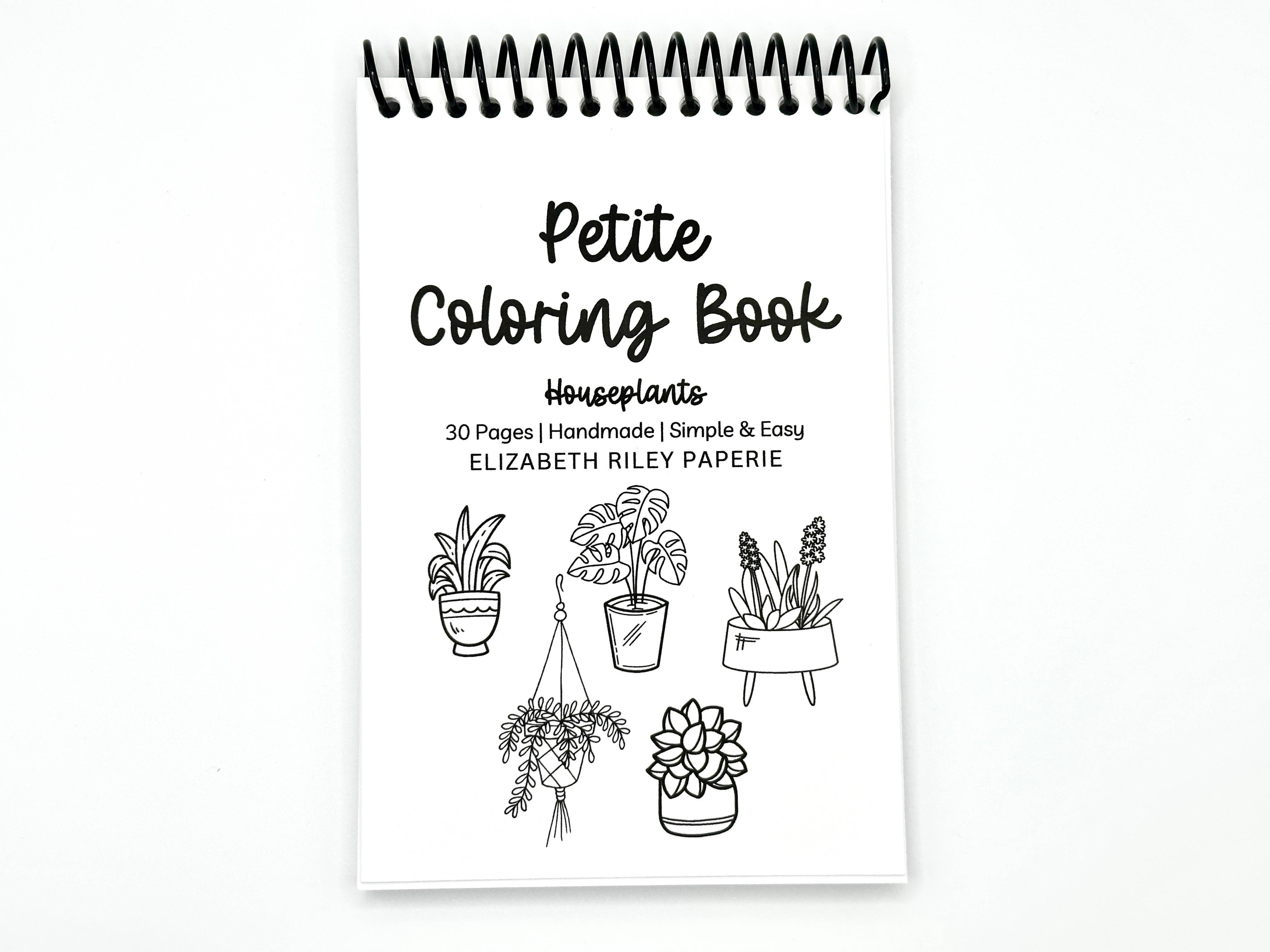 Elizabeth Riley Paperie - Wholesale Colouring and activity book – adult - Small Coloring Book Houseplant Edition