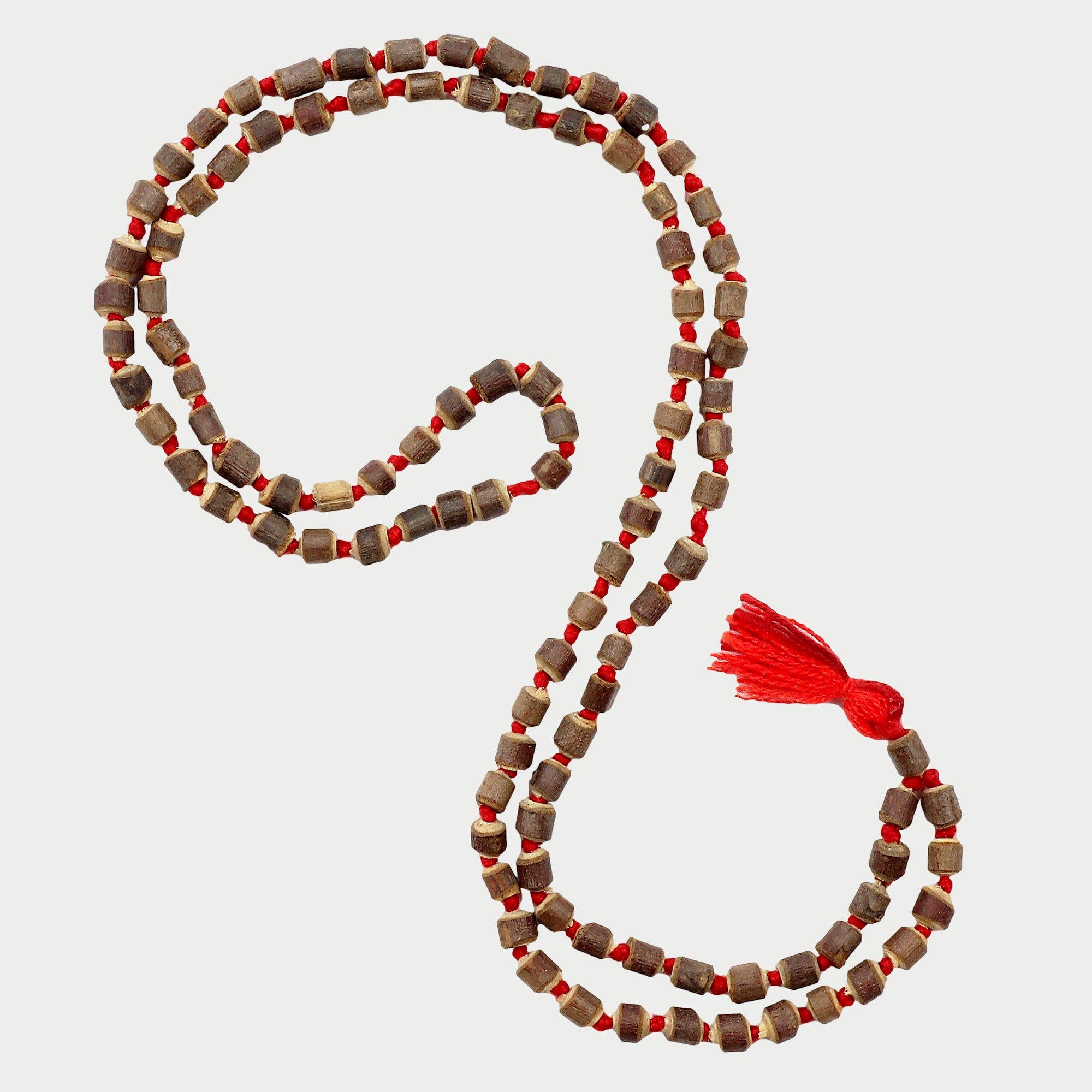 Tribal Trade GmbH - Wholesale Bib Necklace - Prayer chain cylinder wooden beads brown necklace mala necklace3