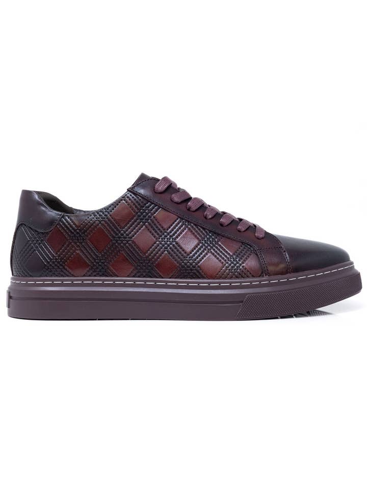BARABAS - Wholesale Lifestyle Sneakers - Men's - Men's Checkered Lace-up Leather Sneakers 5SH0913