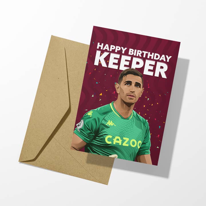 Emi Martinez Aston Villa Birthday Card for wholesale by Scored It