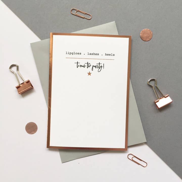 Lipgloss Lashes Heels Card for wholesale by Always Sparkle