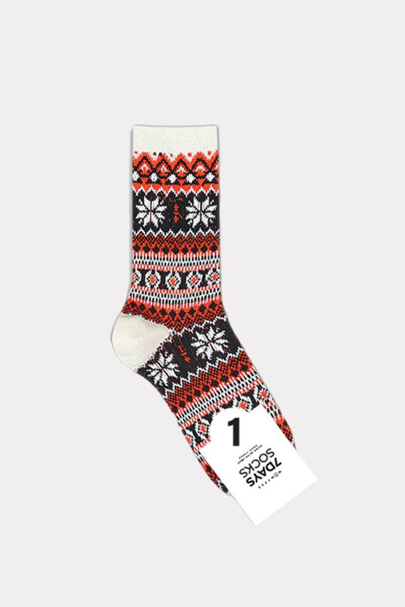 7DAYSSOCKS - Wholesale Socks - Women's - Women's Crew Winter Nordic Jacquard 3 Socks0