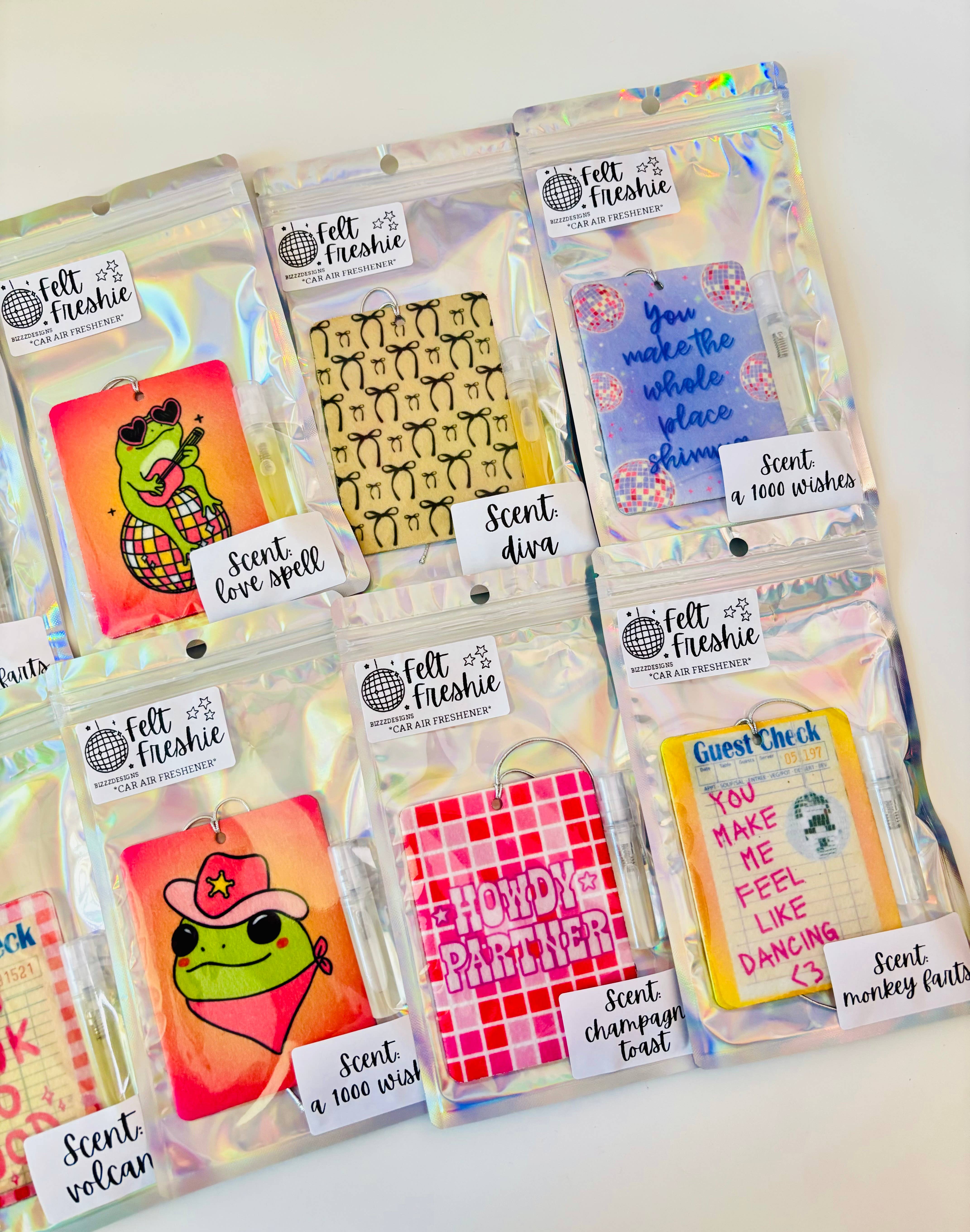 Bizzz Designs – wholesale Car Freshener - Women’s – Bow Coquette Themed Felt Freshies (10-Pack) – Luxe Car 7