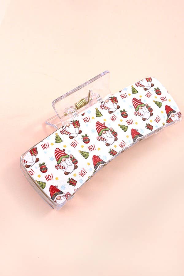 JOSSLYN by wall to wall - Wholesale Hair Clip - Women's - FAUX LEATHER CHRISTMAS HOLIDAY HAIR CLAW PIN | 40H8019