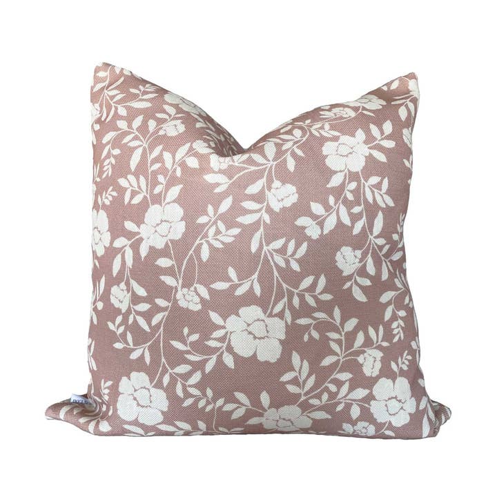 Natasha Floral Pillow in Dusty Pink for wholesale by Brooke and Lou