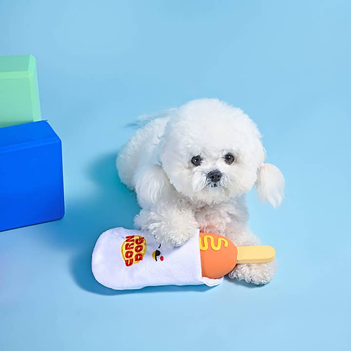 Hugsmart Products Inc - Wholesale Pet Plush Toy - Dog - Orilandpet - Food Party | Corn Dog - Dog Plush Toy