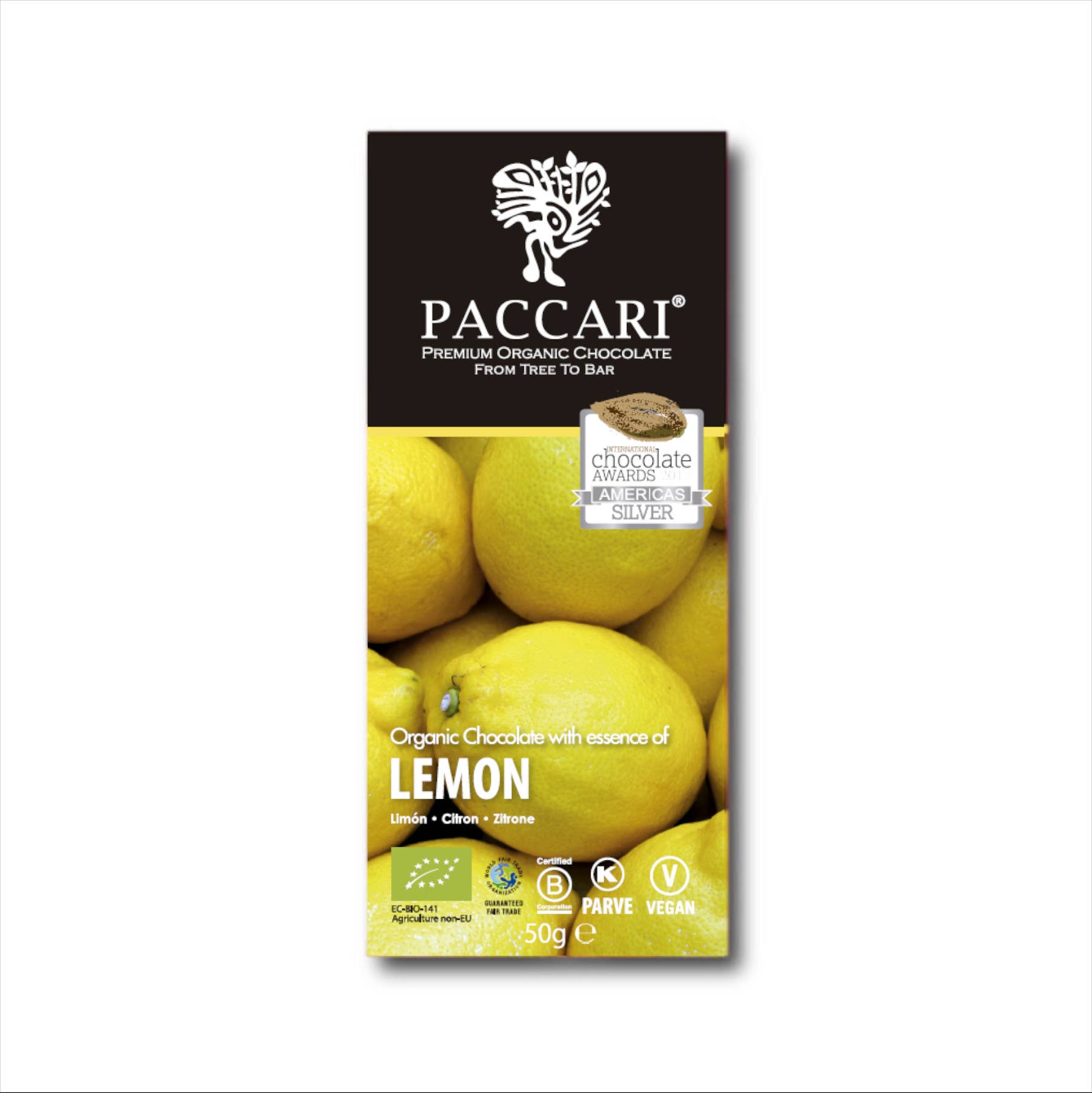 PACCARI Deutschland und Österreich - Wholesale Chocolate Bar - Bio Schokolade Zitrone 60% Kakao
