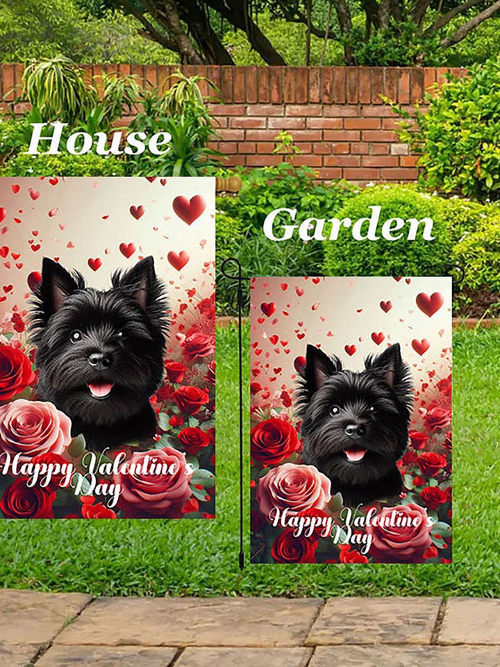 Cairn Terrier Black - Valentine Garden Flag for wholesale by Best of Breed Products