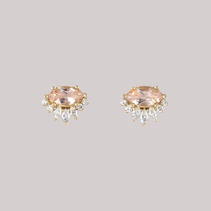 Brincos Morganite Amour por atacado de Anastassia Sel Jewelry
