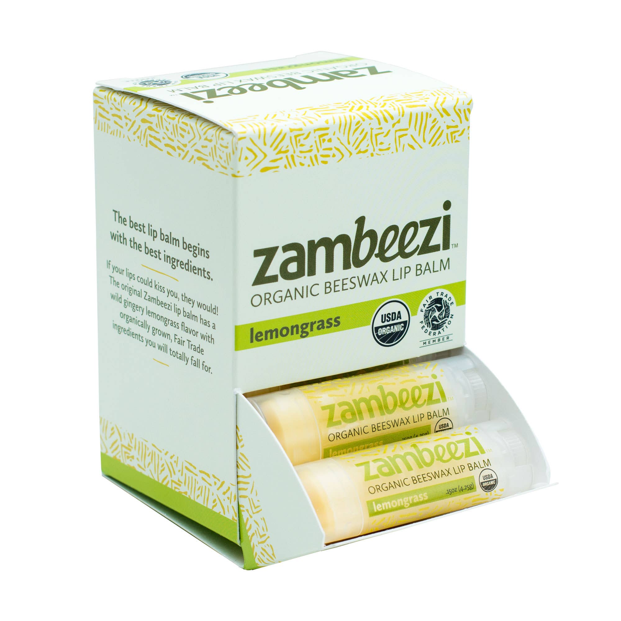 Zambeezi - Wholesale Lip Balm - Lemongrass Organic Beeswax Lip Balm3
