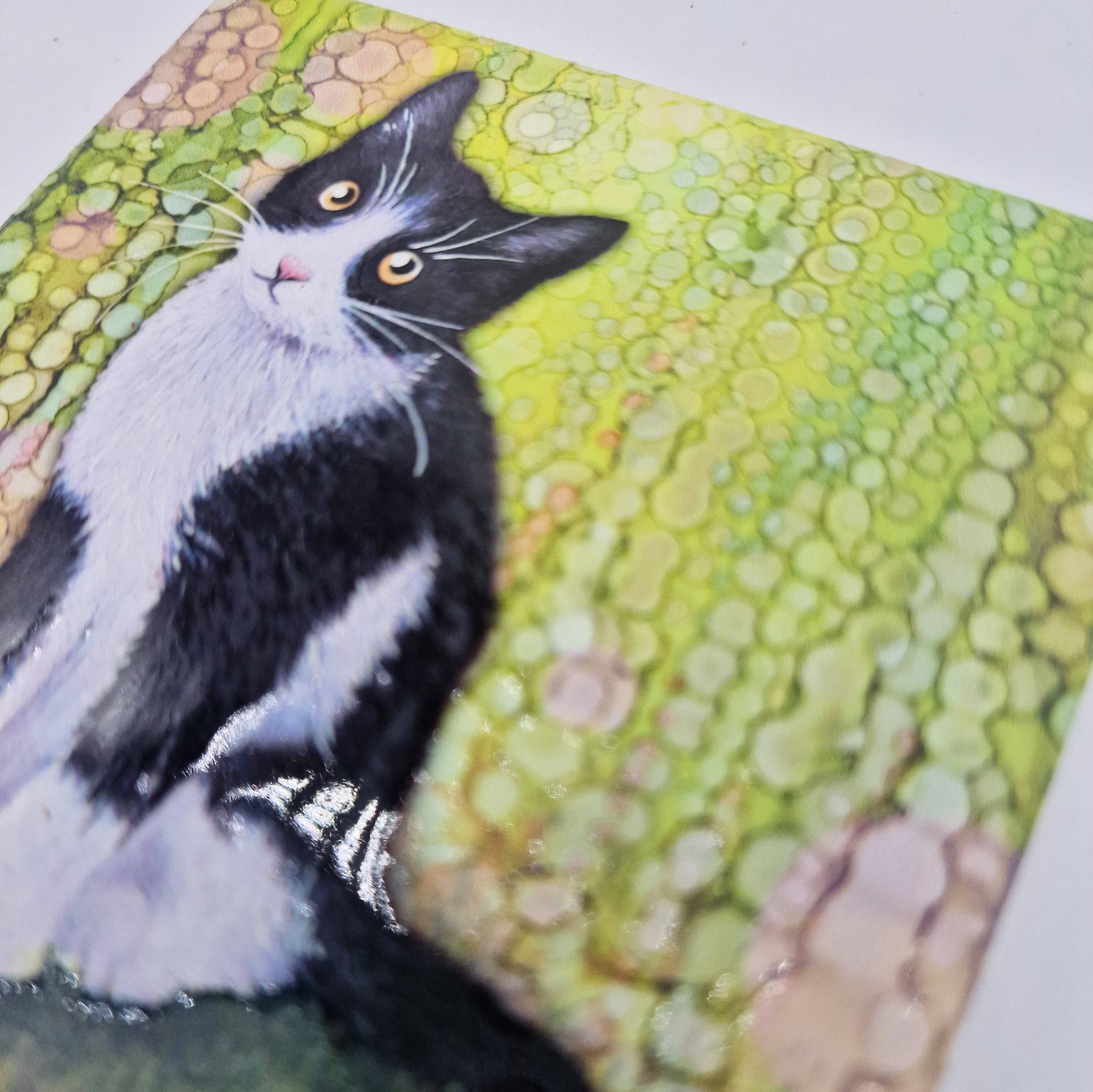 By Jo Crafts – wholesale Coasters – 103-C Black & White Cat Coaster2