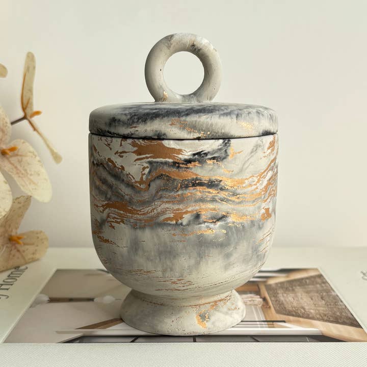 Calista - Vessel | Concrete Canister | Cotton Jar for wholesale by Fancy Concrete