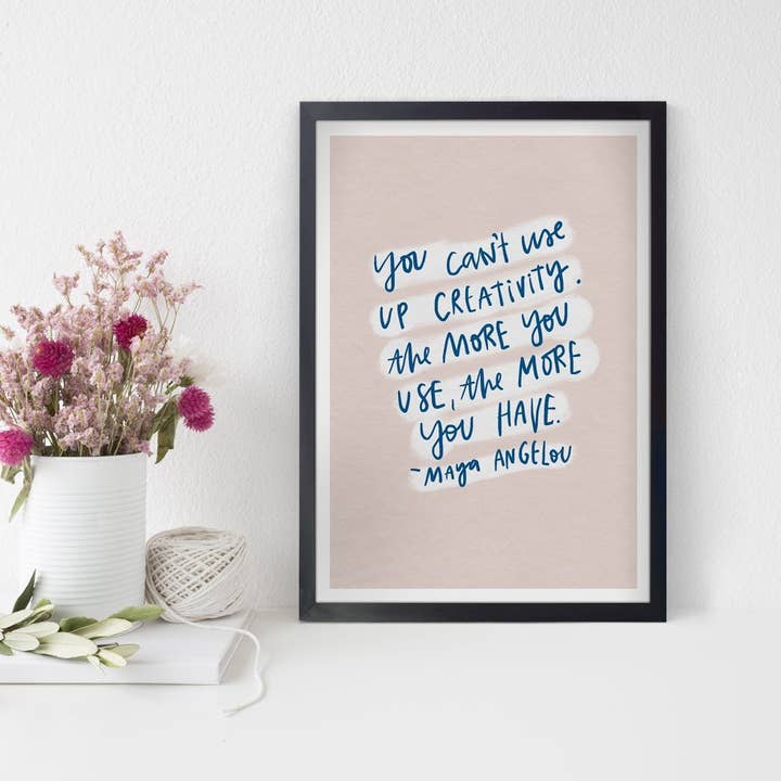 Citation « Vous ne pouvez pas utiliser votre créativité » - Maya Angelou A5, A4 pour la vente par Maja Tomljanovic