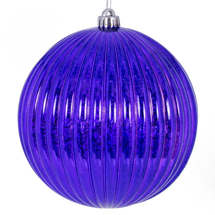 Vickerman 4" Purple Mercury Lined Ball 6/Bag for wholesale by Vickerman