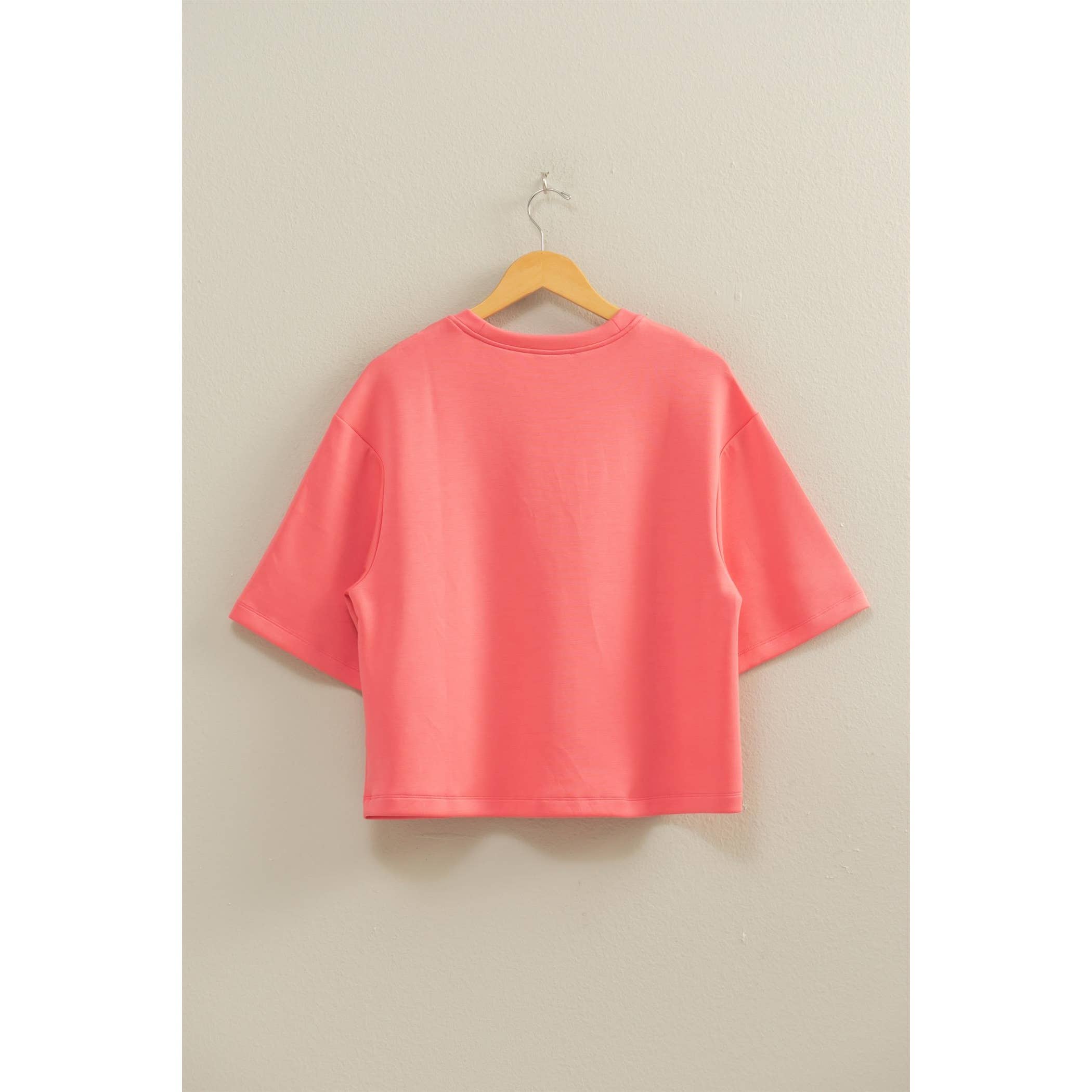 HYFVE - Wholesale Shirt - Women's - Double Knit Drop Shoulder Everyday Basic Top22