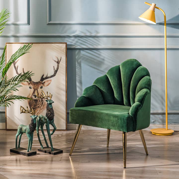 BOLGE Retro Metal and Green Velvet Lounge Chair for wholesale by Nordlys