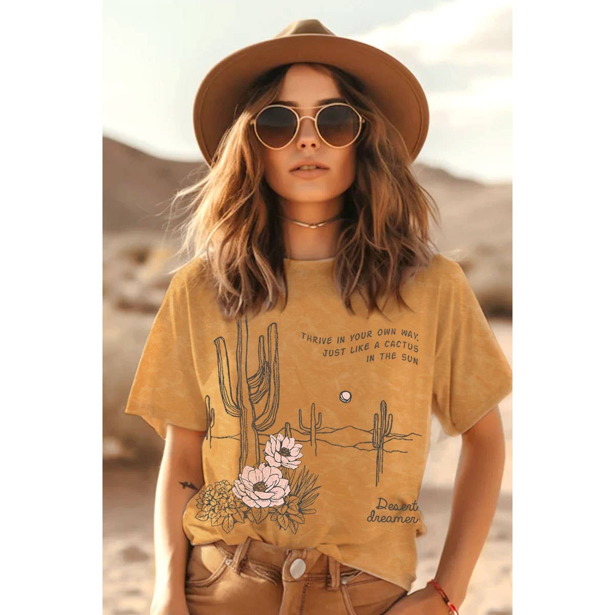 HRTandLUV - Wholesale T-Shirt (Graphic) - Women's - JUST LIKE A CACTUS MINERAL GRAPHIC TOP3