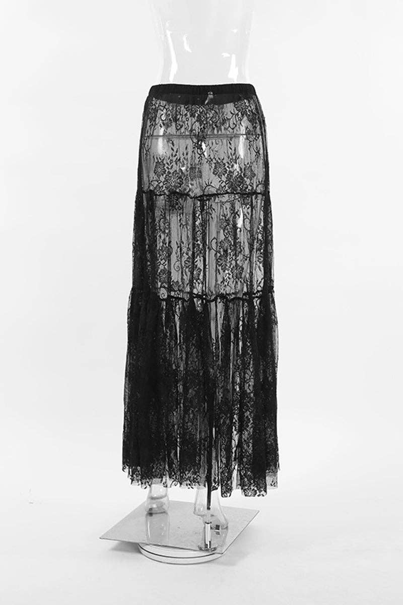 Mccolin - Wholesale Dress - Women's - Layered Sheer Tulle Maxi Dress6