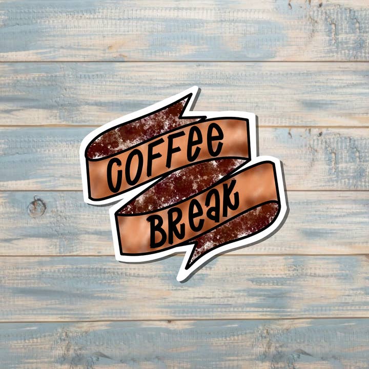 Coffee Break, Die Cut Sticker, Graphic Art Vinyl, , Boho Fun |Sticker or Magnet for wholesale by Handmade by Marlayna