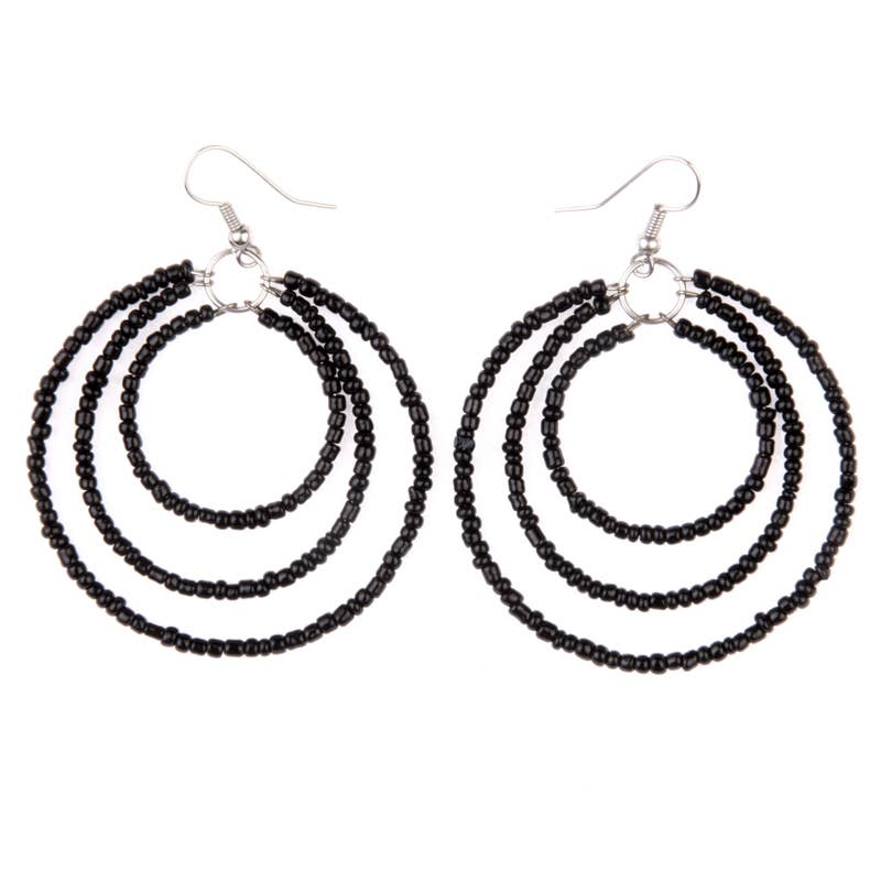 Erik & Mike - Wholesale Dangle Earrings - Seed beaded earrings black0