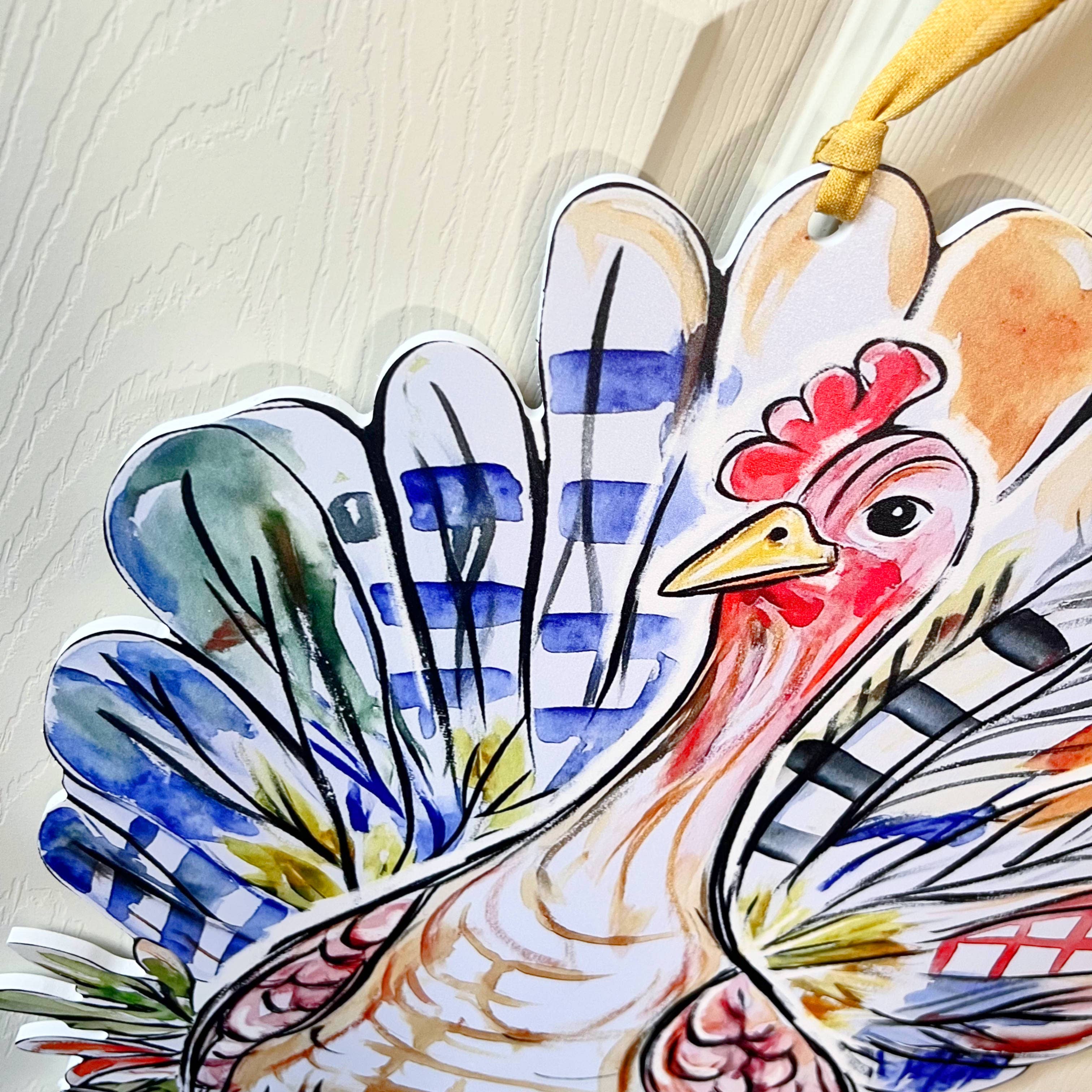 Home Malone - Wholesale Door Hanger - Patchwork Turkey Door Hanger-Thanksgiving Friendly Fun Decor3