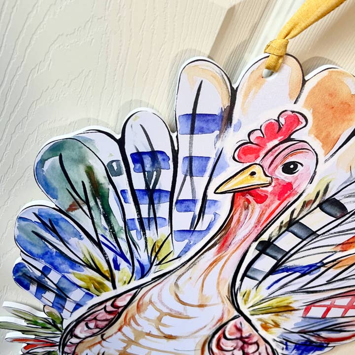 Home Malone - Wholesale Door Hanger - Patchwork Turkey Door Hanger-Thanksgiving Friendly Fun Decor3