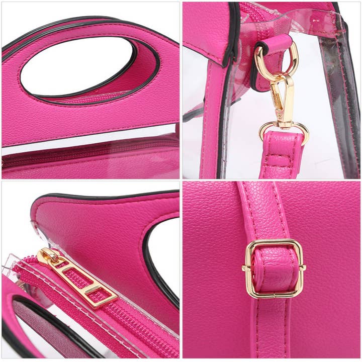 Ellas Trading – wholesale Crossbody bag – Women's – Trendy Transparent Crossbody Tote Bag Cutout Handle10