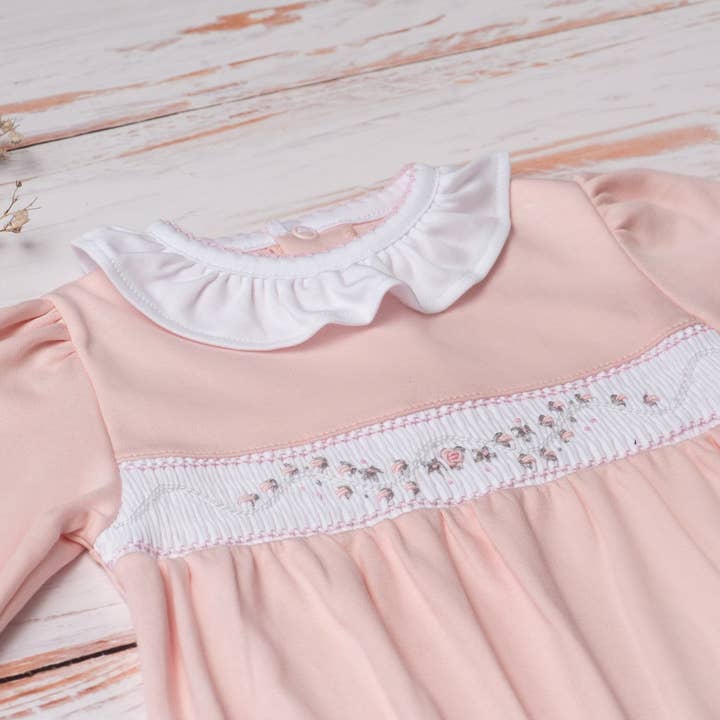 Sweet Breeze jumpsuit met smoksluiting voor baby's voor wholesale door Almudena Baby