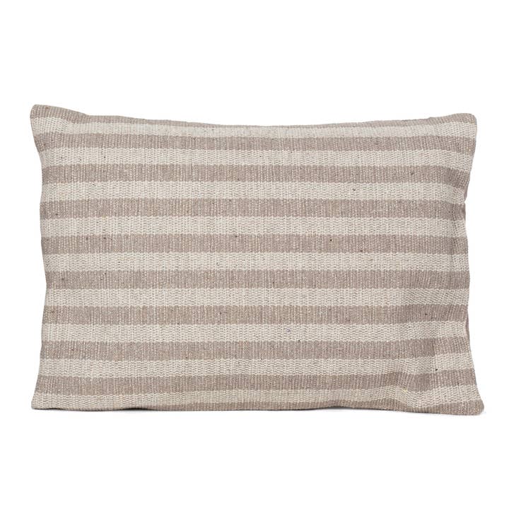 Blossom Bucket & Crossroads Home - Wholesale Lumbar Pillow - Recycled Woven Cotton Lumbar Pillow Striped