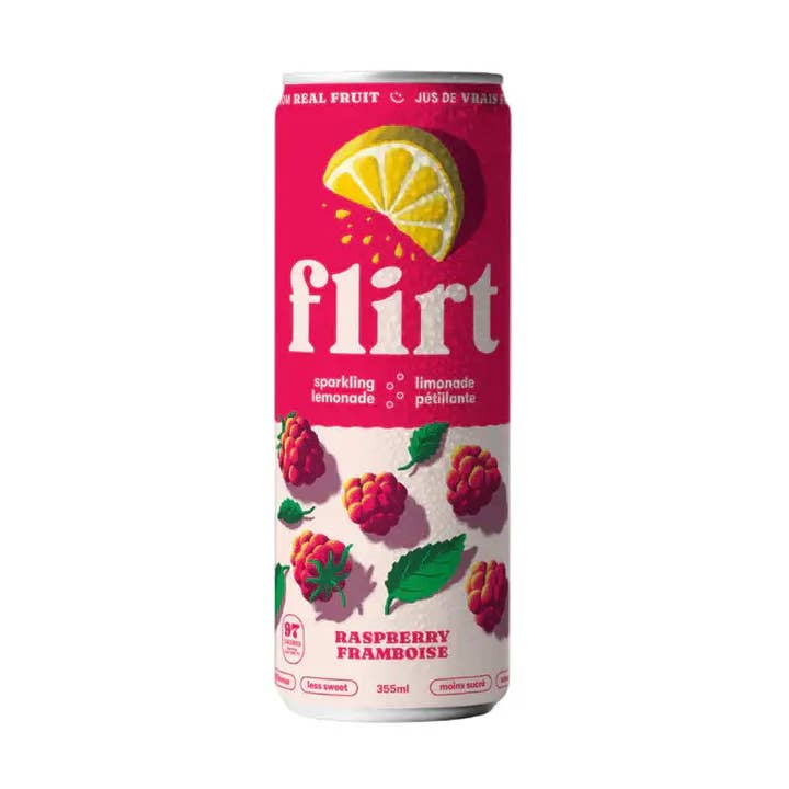 Flirt Sparkling Lemonade Raspberry 355ml - Case of 12 for wholesale by Echo Sales Canada