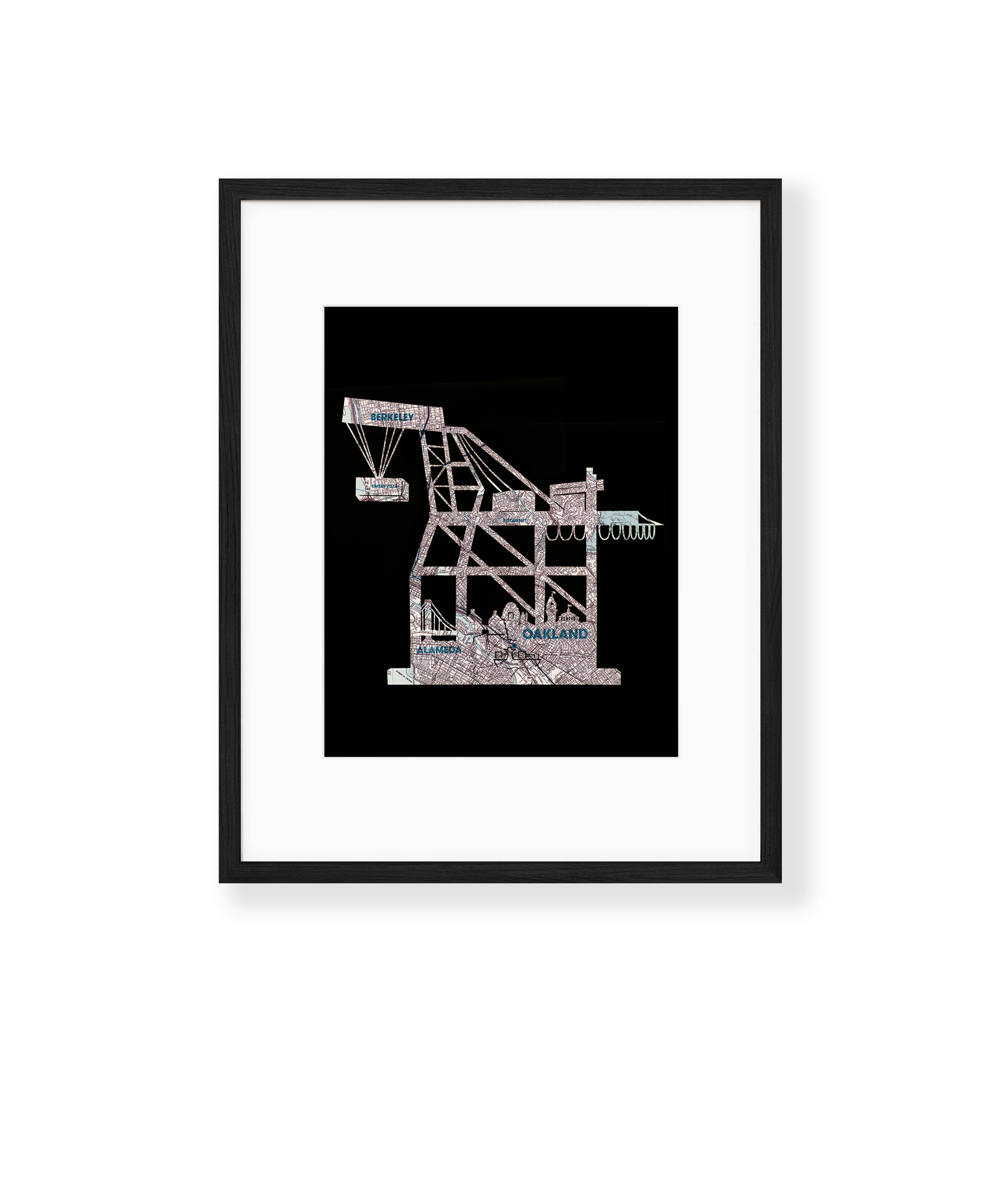 Granny Panty Designs - Wholesale Art Print - Paper Crane Print - Oakland East Bay Map - Shipping Crane0