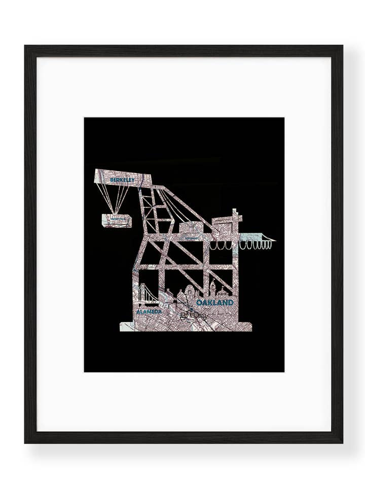 Paper Crane Print - Oakland East Bay Map - Shipping Crane for wholesale by Granny Panty Designs
