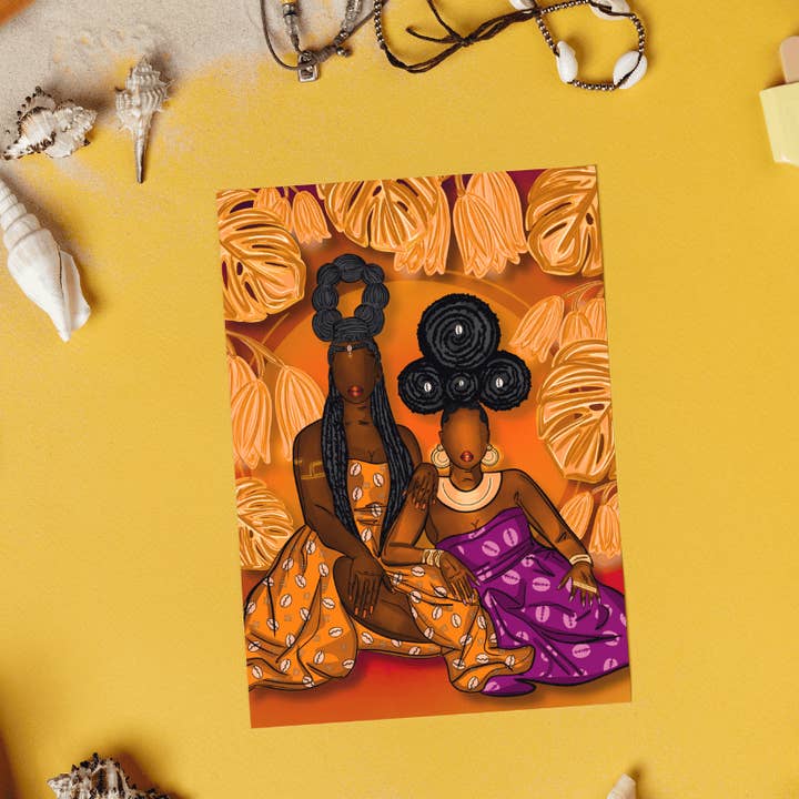 Grußkarte - Geflochtene Anmut für den Großhandel von Afro Garden