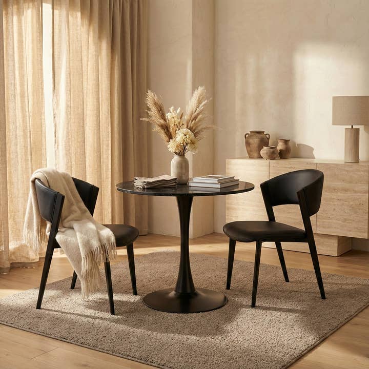 Bristol Round Dining Table MDF Steel for wholesale by LeisureMod