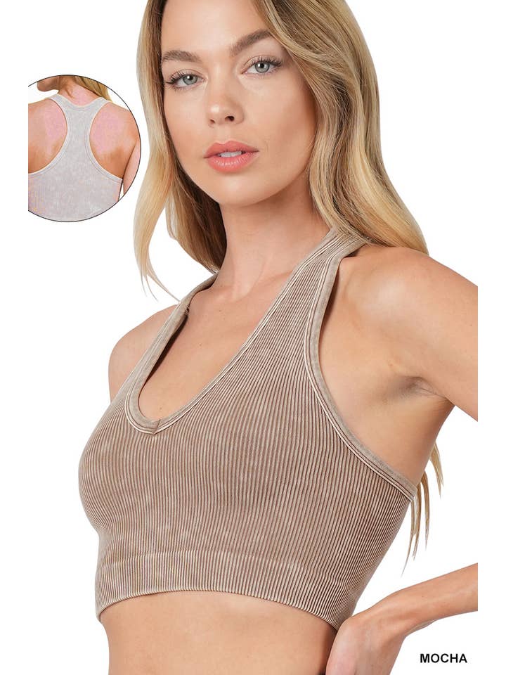 42POPS - Wholesale Tank Top - Women's - `.42POPS Premium Washed Seamless Rib Crop Tank34