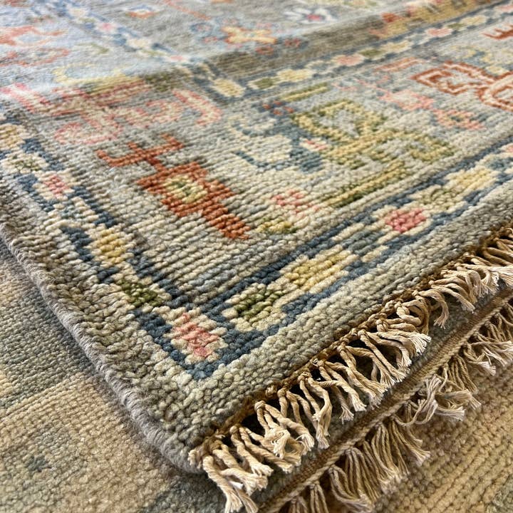 Banana Manor Rug Co. - Vente Tapis - Tapis Oushak noué à la main Bianca 8x10 gris9