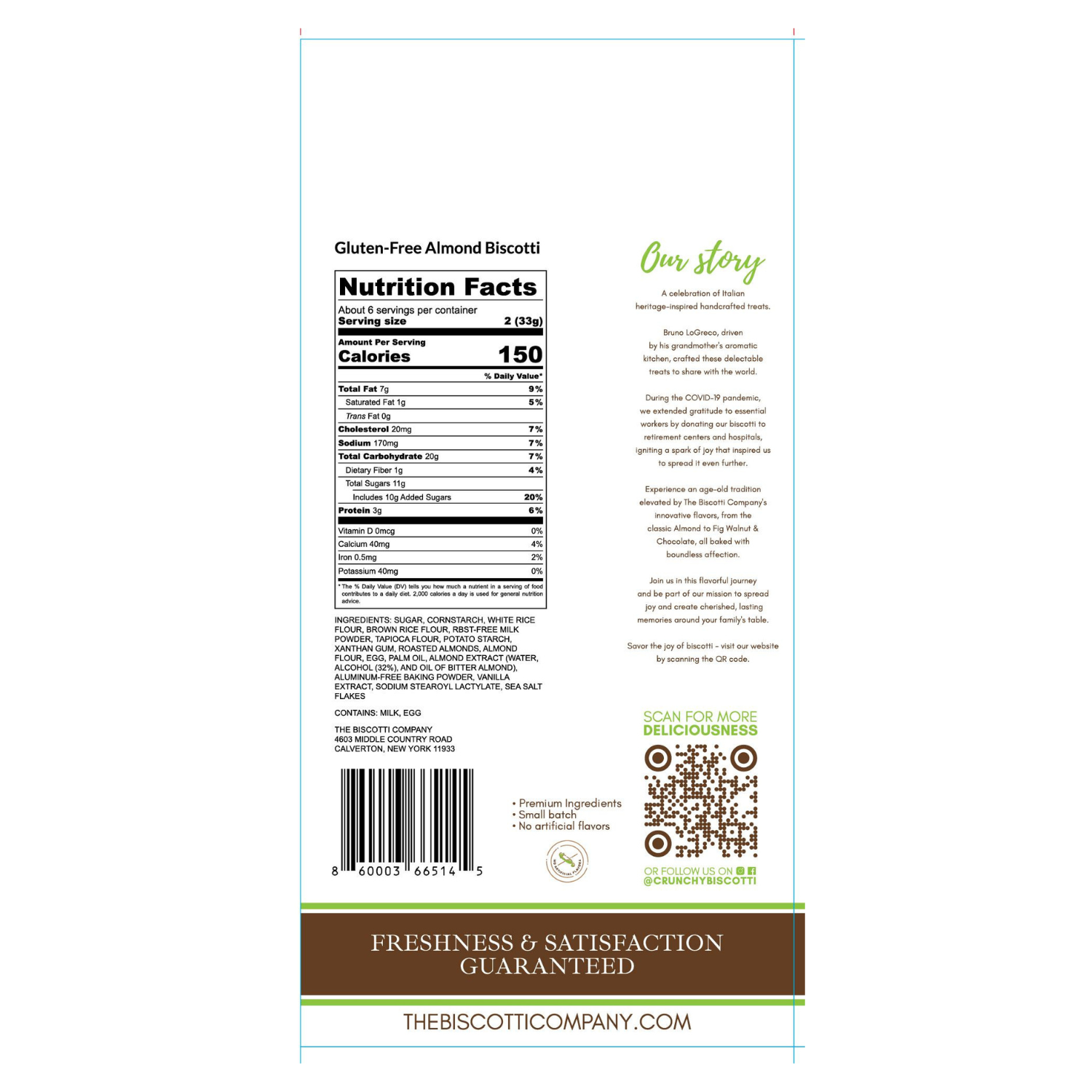 The Biscotti Company - Wholesale Cookie - Biscotti - Gluten-Free Almond - Case of 8 x 7.15 OZ Bag1