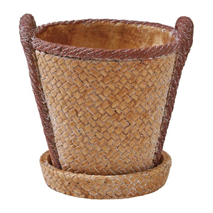 Mediterranean Basket Weave Planter for wholesale by Time Concept