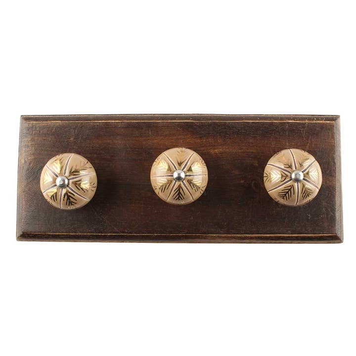 6 Piece Wood Hooks for Hanging Bags Coat Key Holder for wholesale by Daana Paani LLC