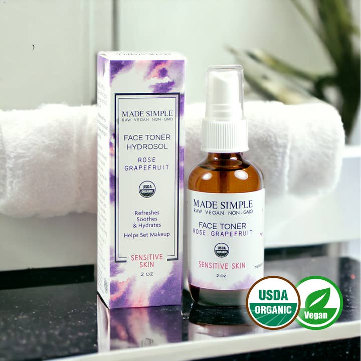 Made Simple Skin Care - Wholesale Facial Toner - Rose Grapefruit Toner for Sensitive Skin - Organic & Vegan 9