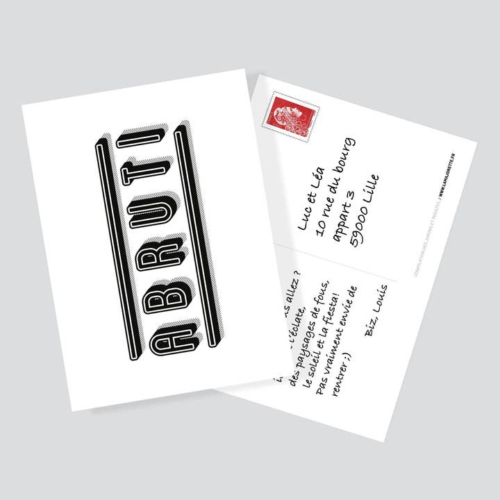 La Majorette à Moustache - Wholesale Postcard - ABRUTI Postcard - Swearing and Insults Collection2