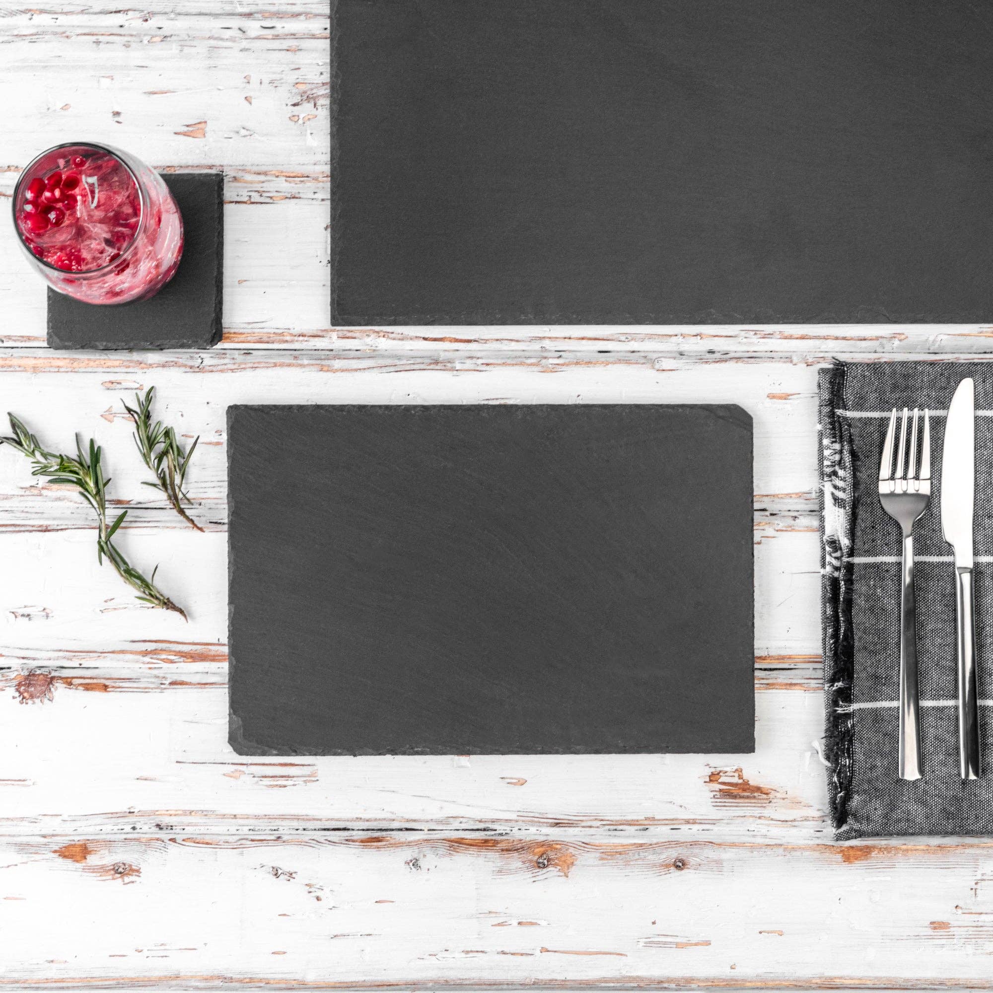 Rinkit Ltd – wholesale Coasters – Argon Tableware Square Natural Slate Drinks Coaster2