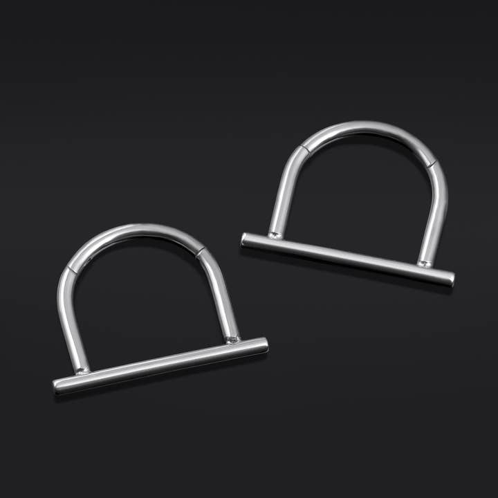 Anneau de nez septum à segment cliquable en titane ASTM F136 barre droite argentée pour la vente par Custom Plugs