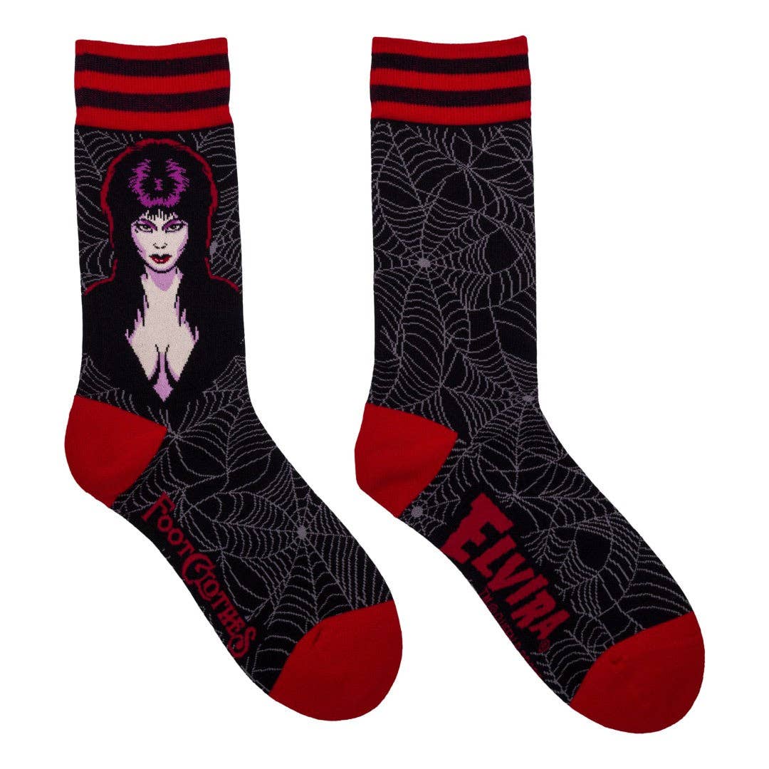 FootClothes LLC – wholesale Socks – Unisex – Elvira Mistress of the Dark Crew Socks1