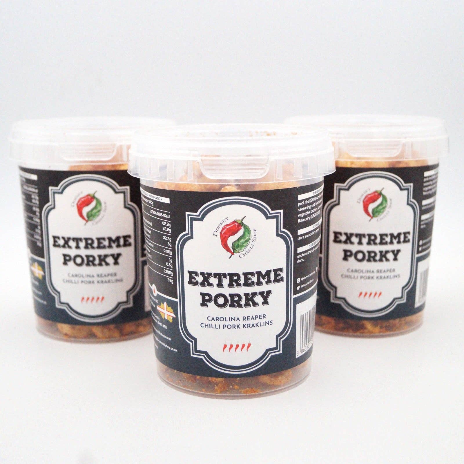 Dorset Chilli Shop – wholesale Puffed snack – Dorset Chilli - Extreme Porky - Carolina Reaper Pork Kraklins3