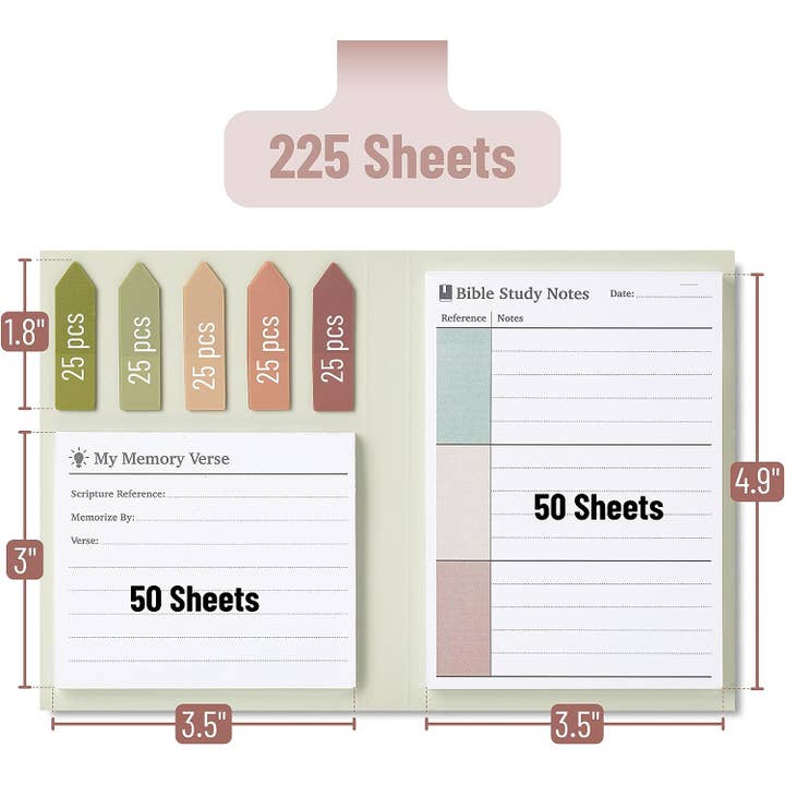 Mr. Pen - Wholesale Sticky Notes - Mr. Pen- Holy Bible Study Sticky Notes, 225 pcs